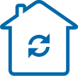 House with connecting arrows icon